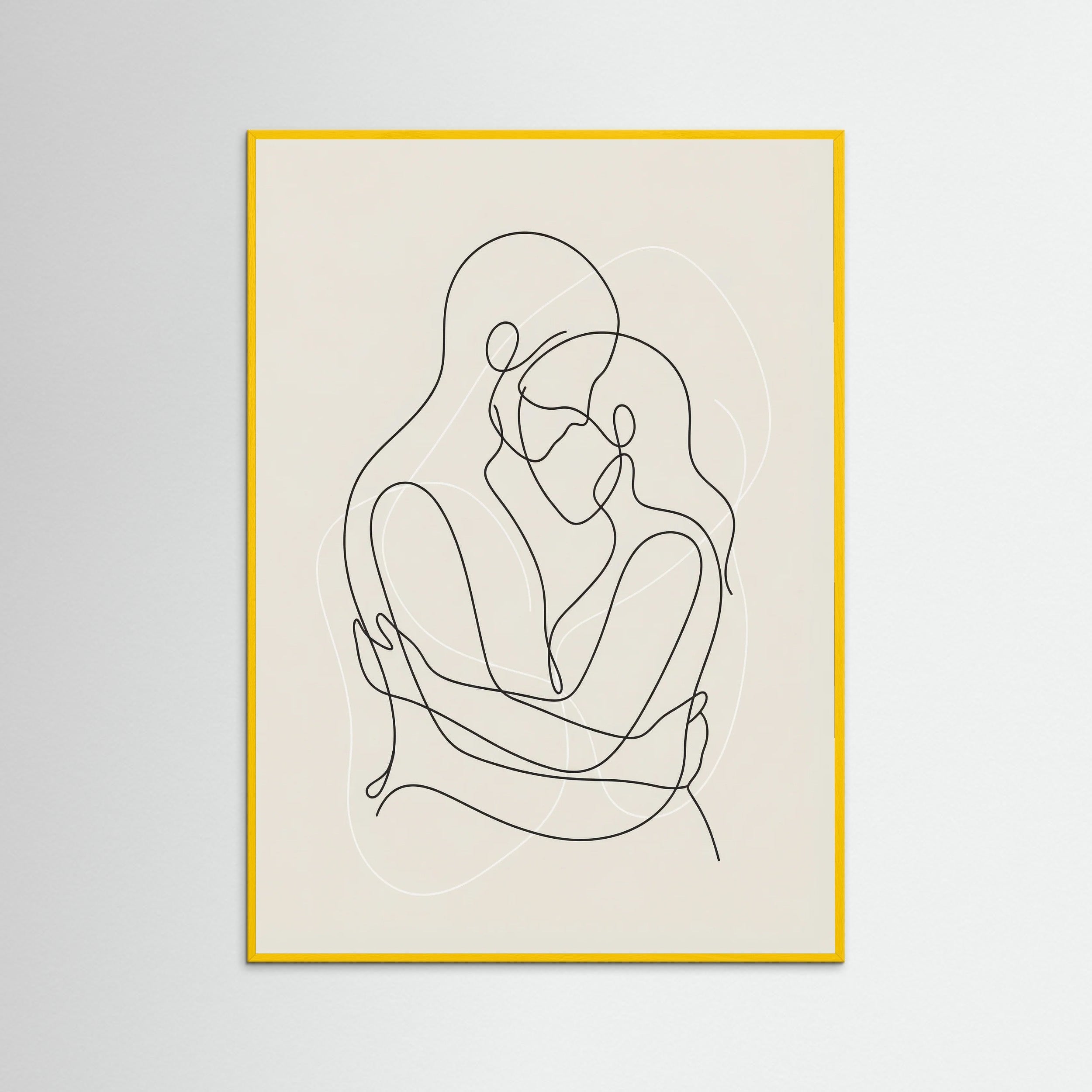 Yellow Wood Fluid Contours Beige