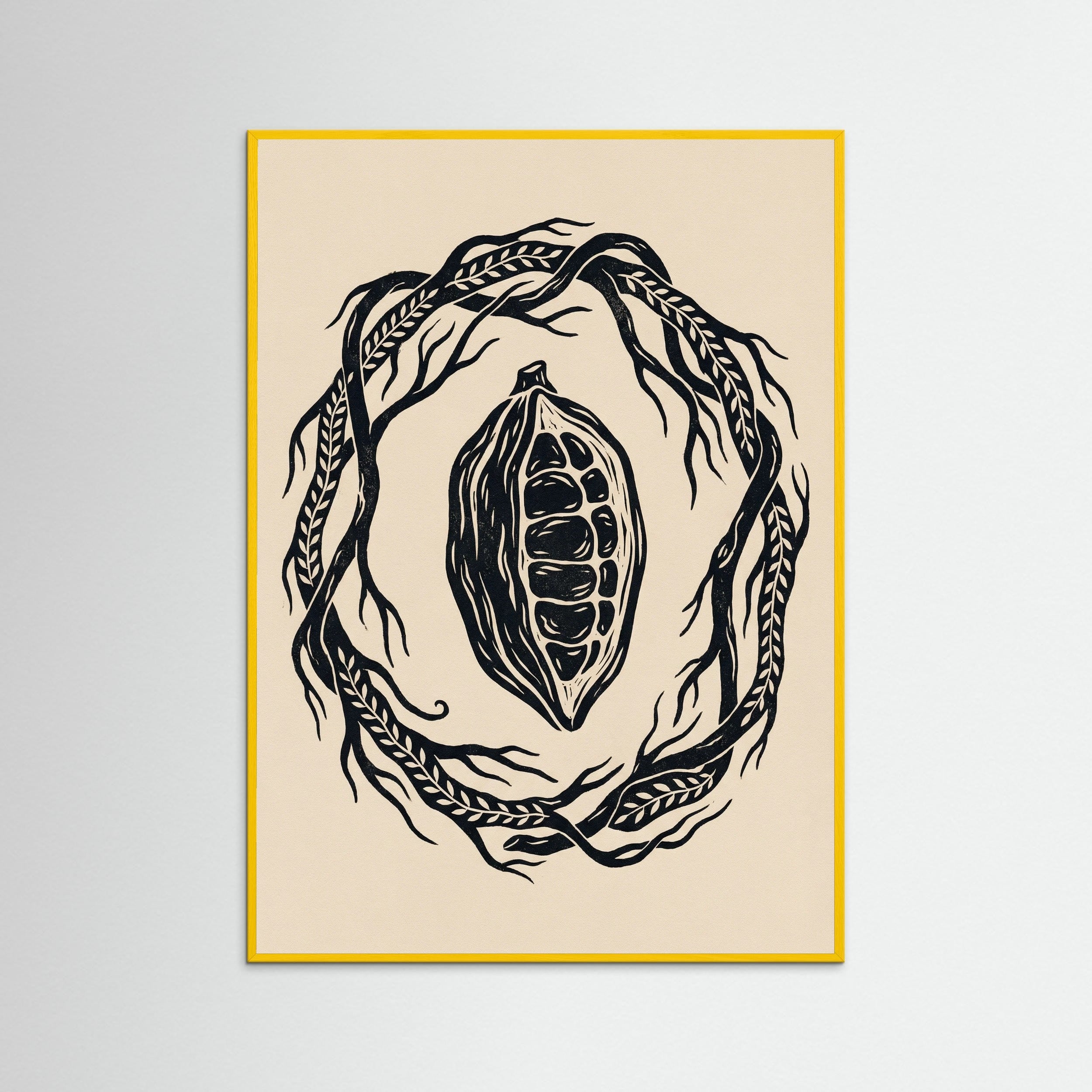 Yellow Wood Foliage Frame