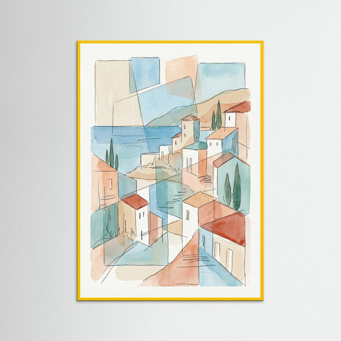 Yellow Wood Fragmented Mediterranean View