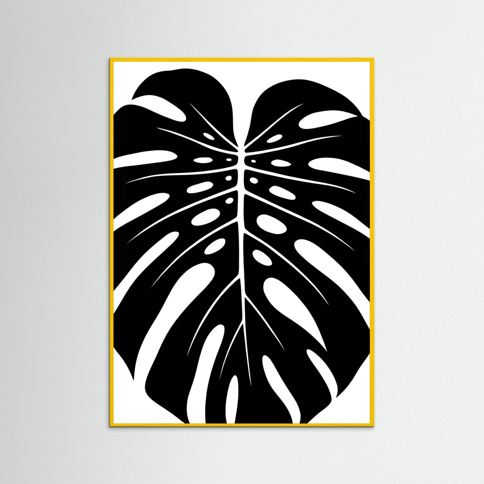 Yellow Wood Frond Silhouettes