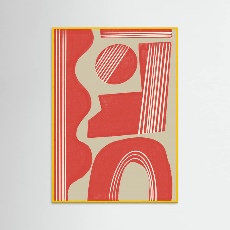 Yellow Wood Geo Balance Object No.2 Poster