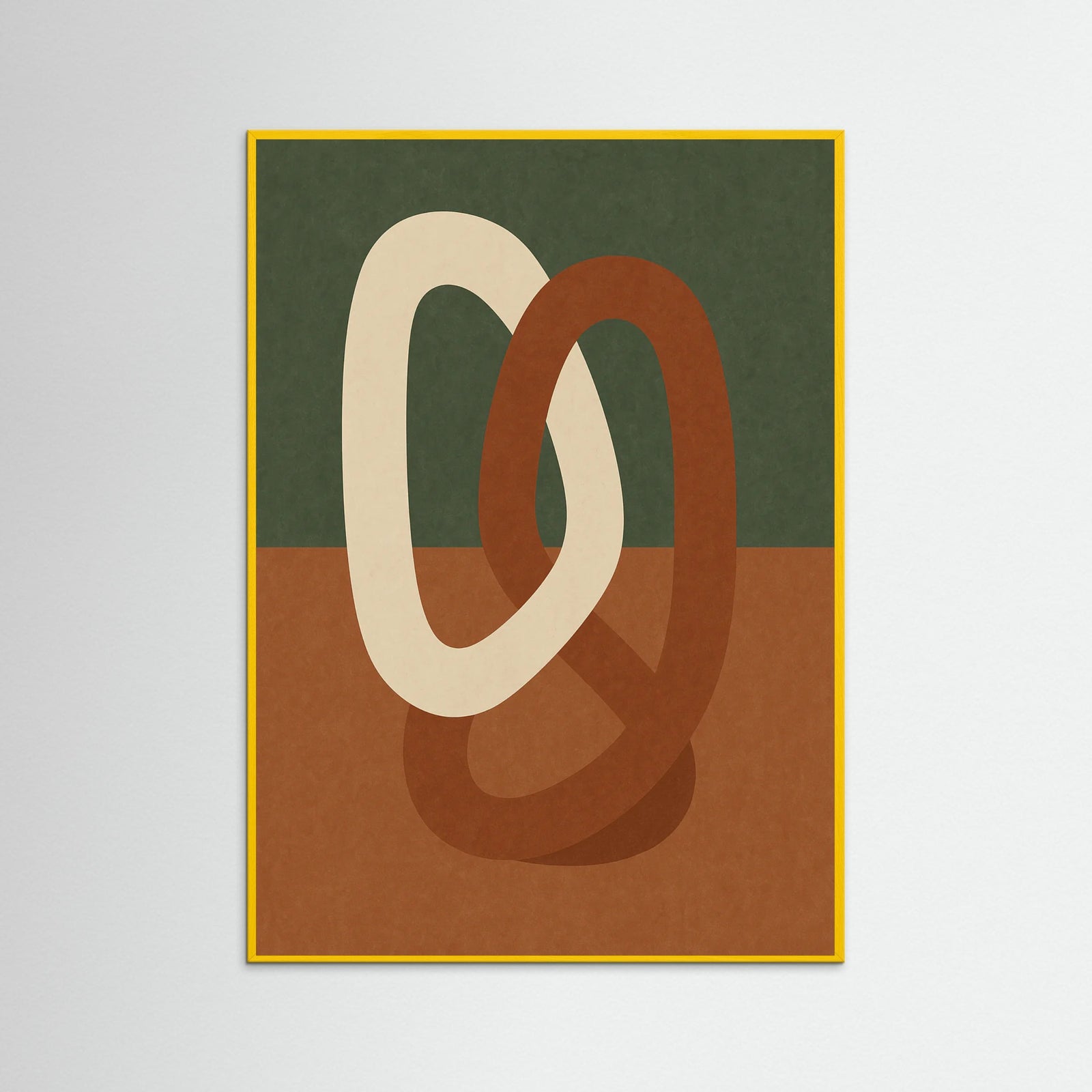 Yellow Wood Geometric Abstract Shapes