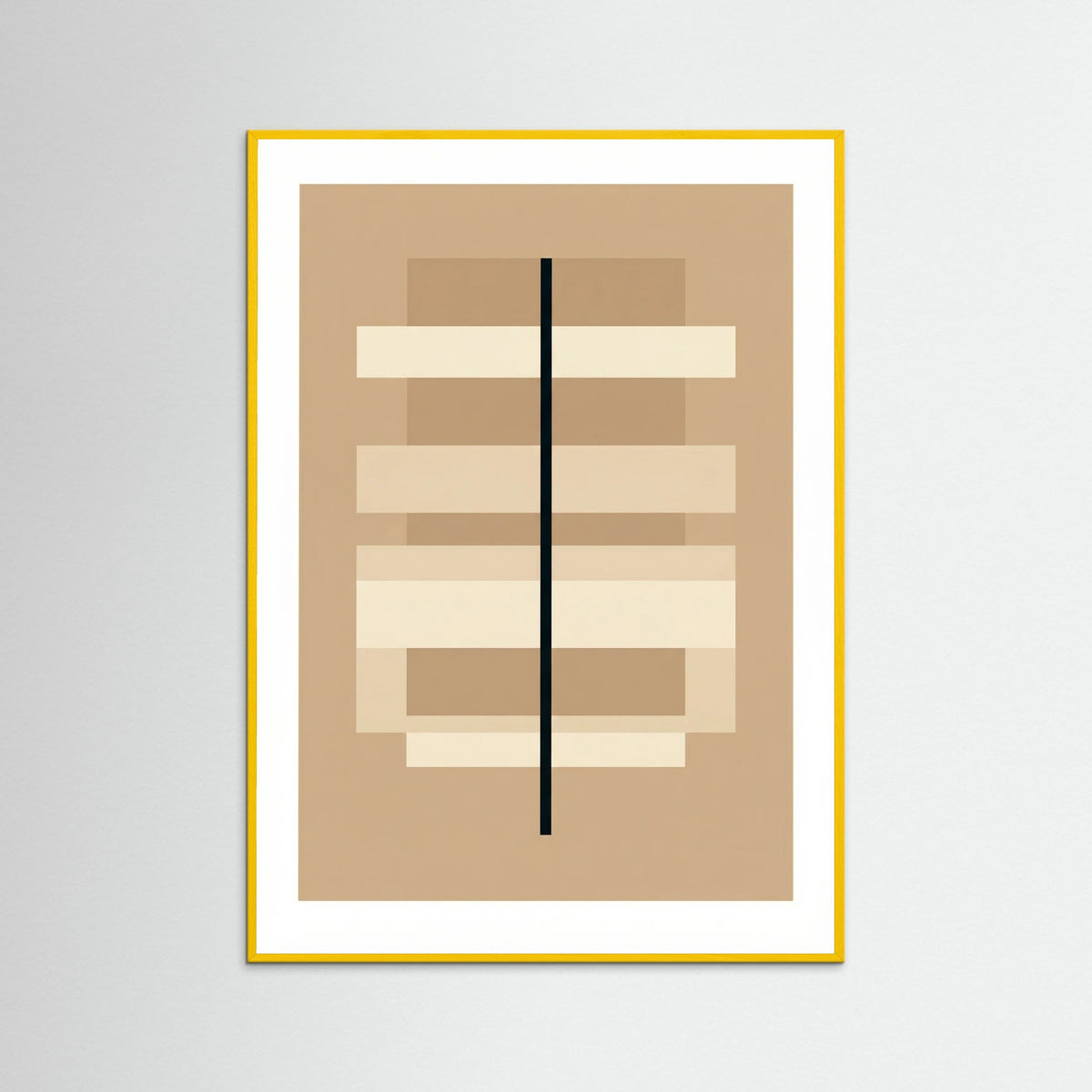 Yellow Wood Geometric Balance Beige