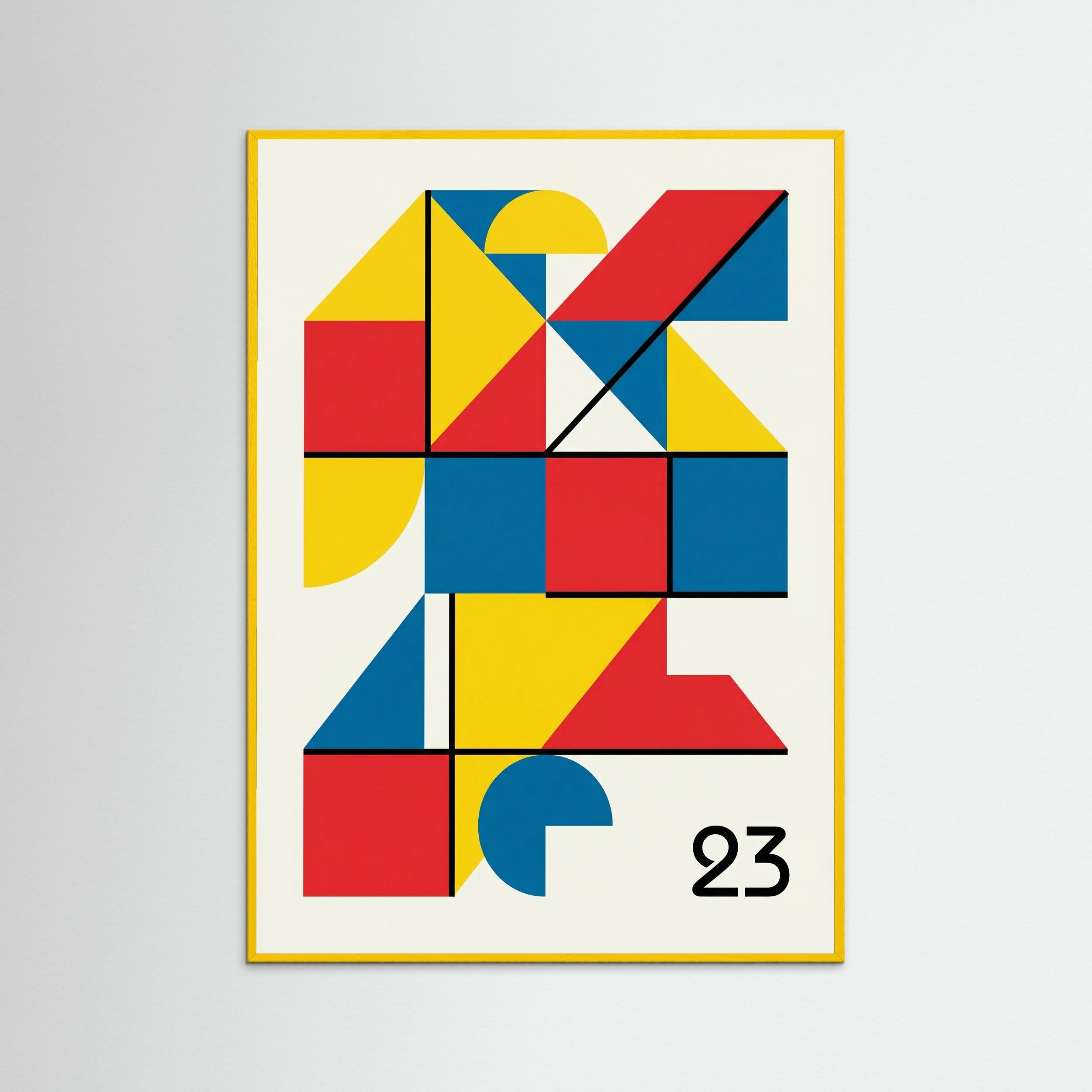 Yellow Wood Geometric Harmony White