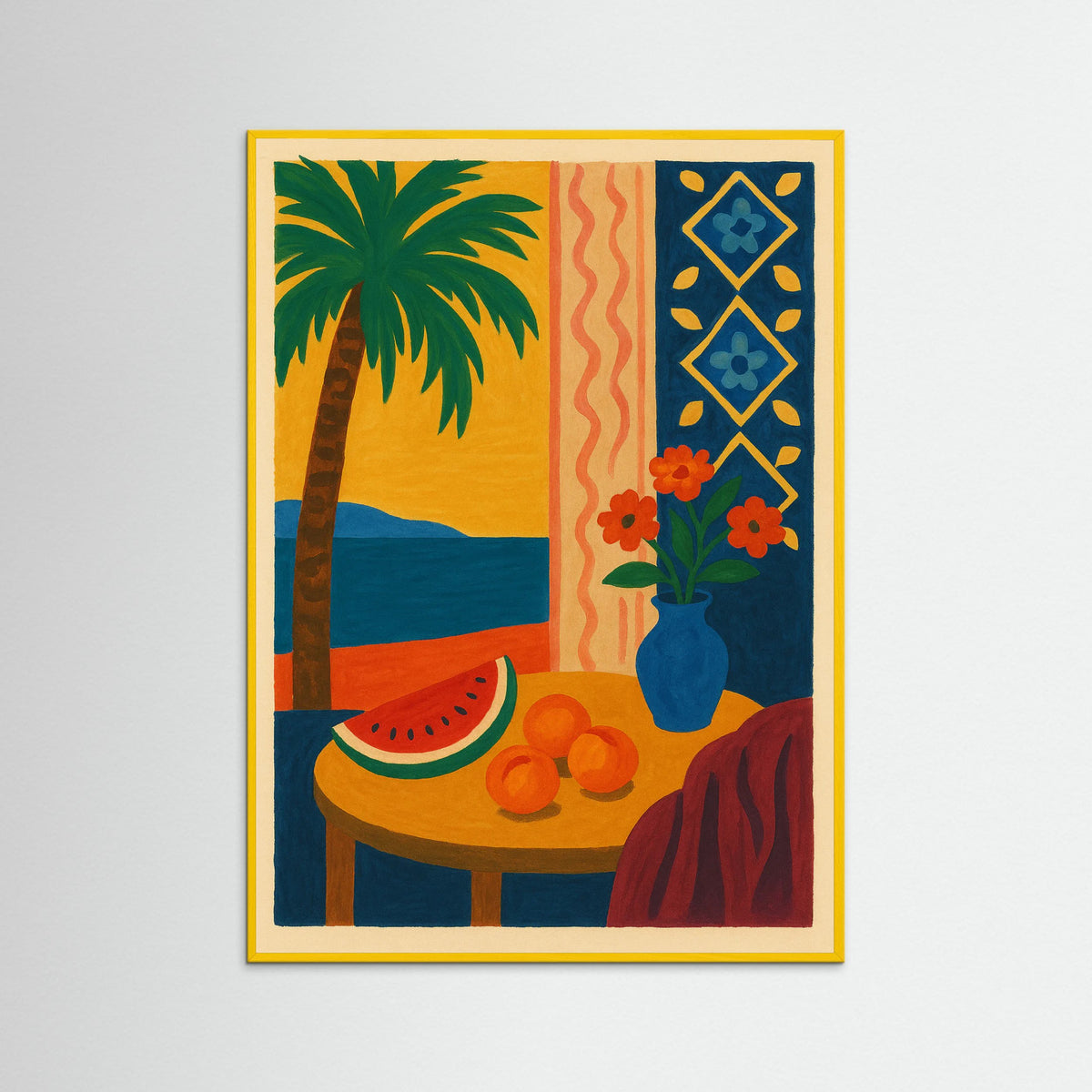 Yellow Wood Gift Table