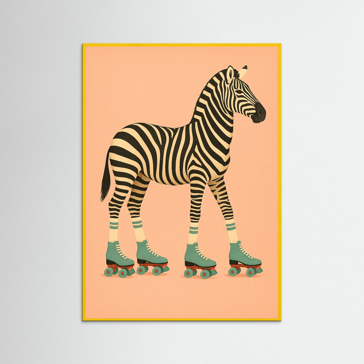 Yellow Wood Giraffe Roller Skates