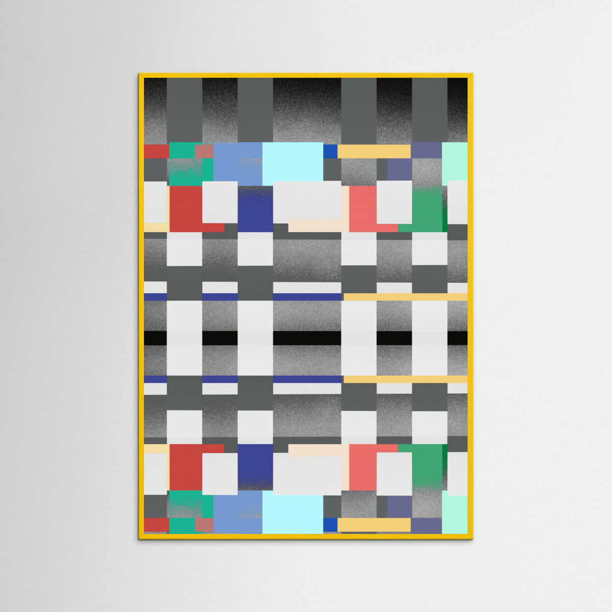 Yellow Wood Glitch abstract artwork 04 Poster