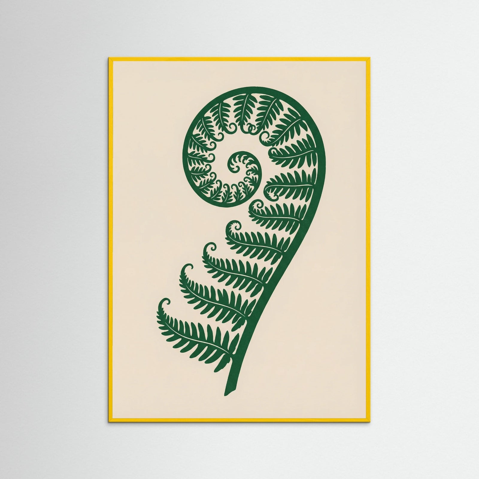 Yellow Wood Golden Botanical Silhouette