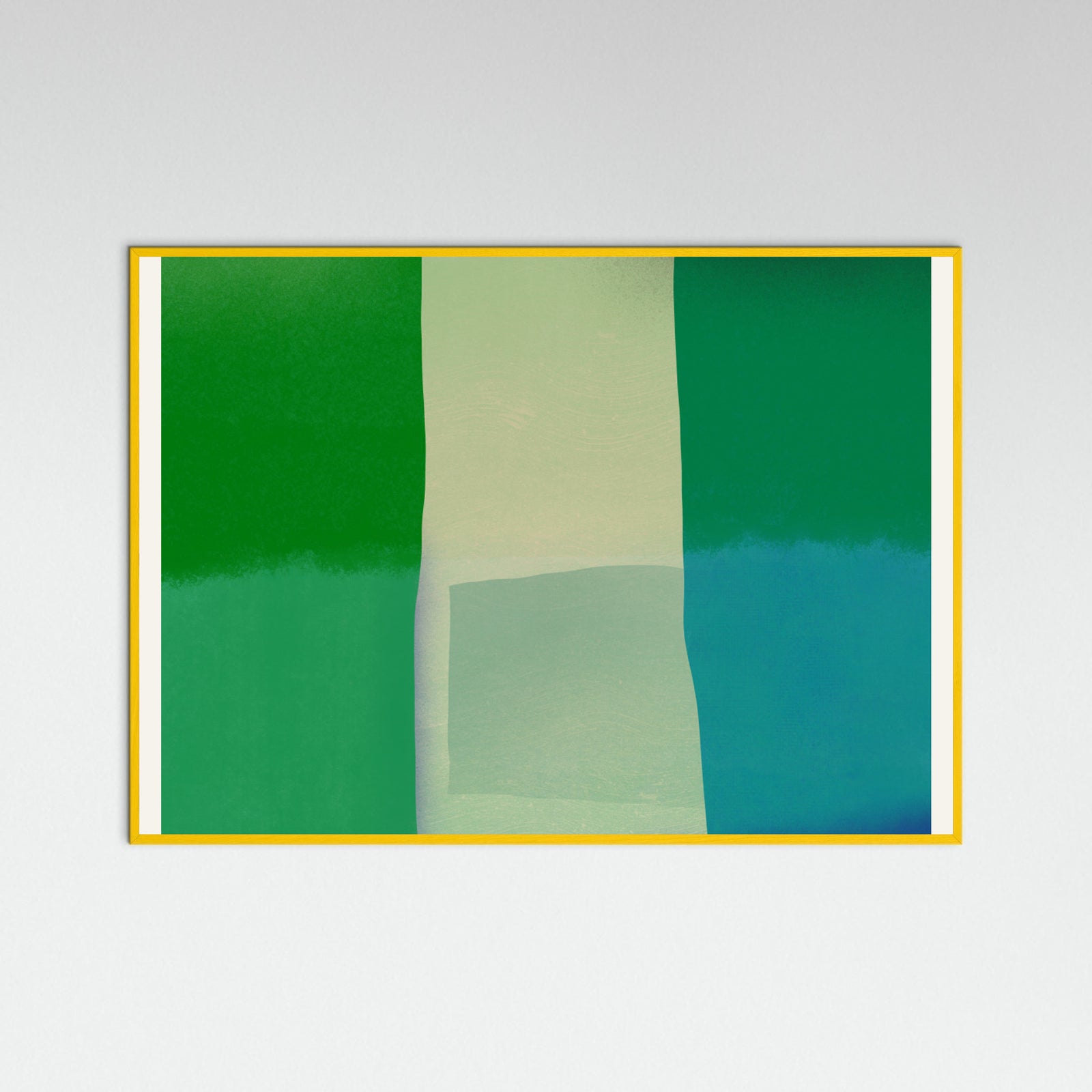 Yellow Wood Green square color collage Poster