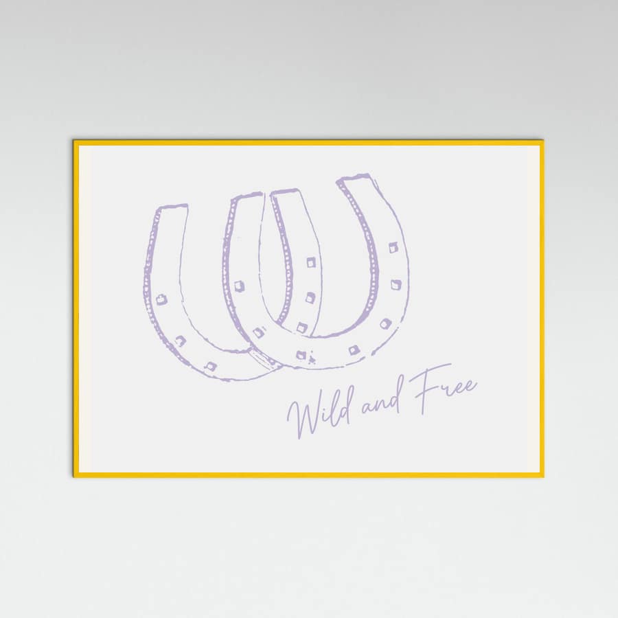 Horseshoe Wild and Free Purple Poster – Poster und Kunstdruck