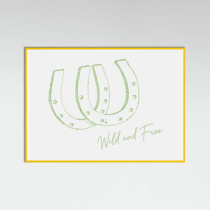 Horseshoe Wild and Free Sage Green Poster – plakat og kunsttryk