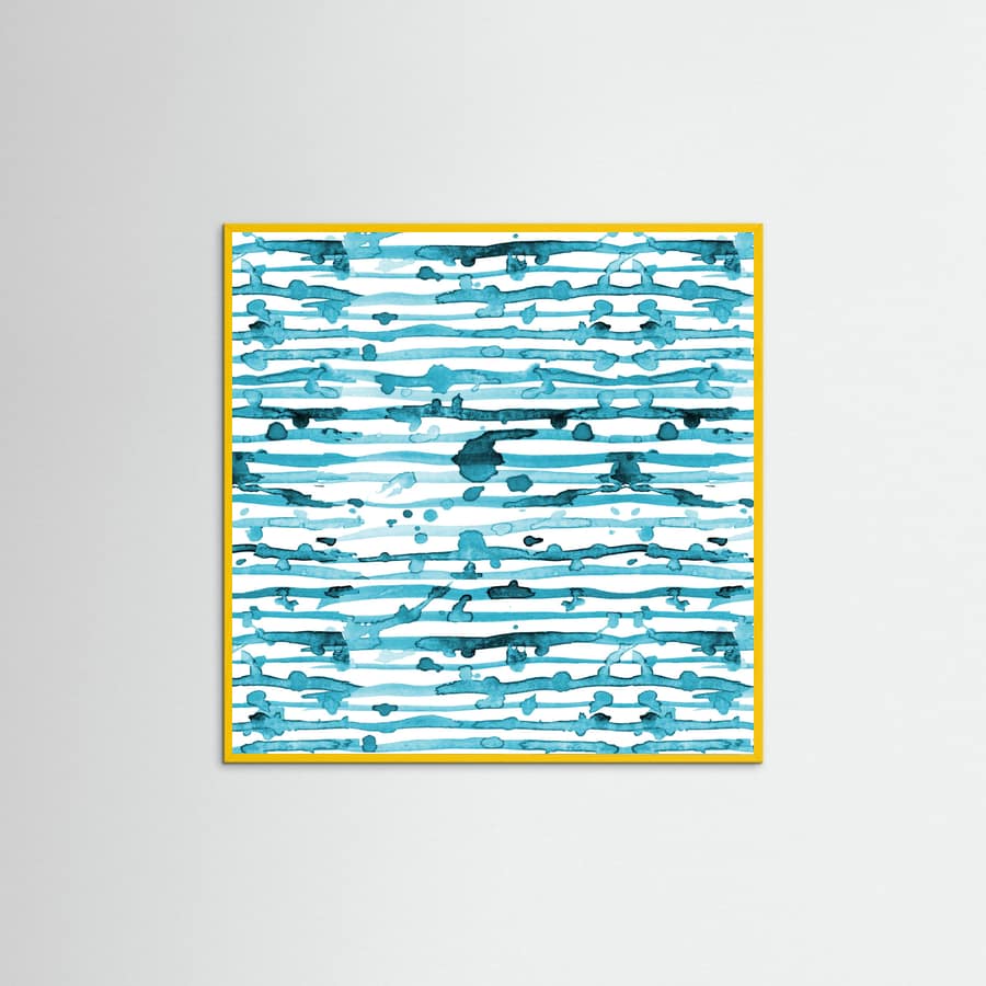 Póster Indigo Teal Line Splatter Watercolor – póster e impresión artística