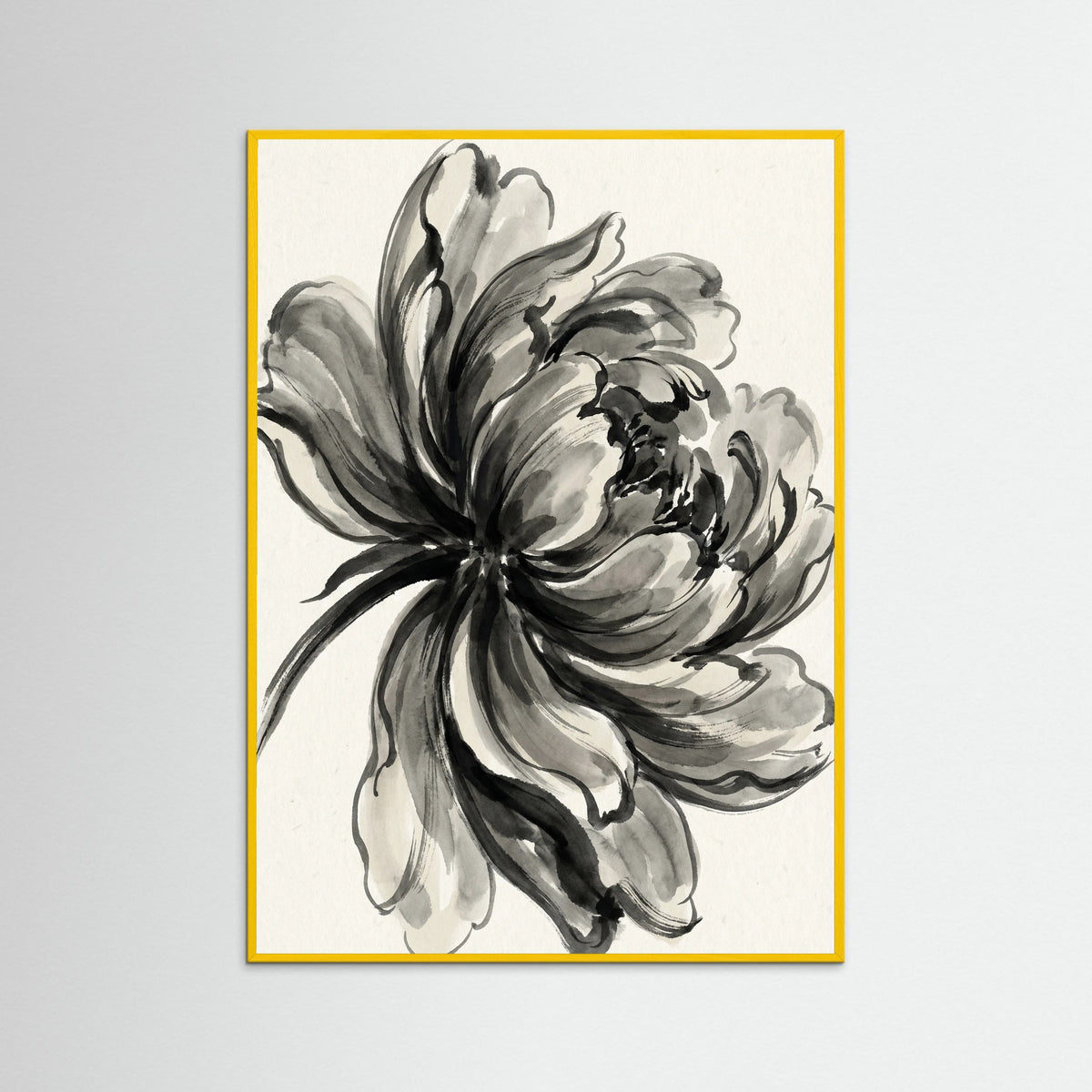 Yellow Wood Ink Bouquet Black