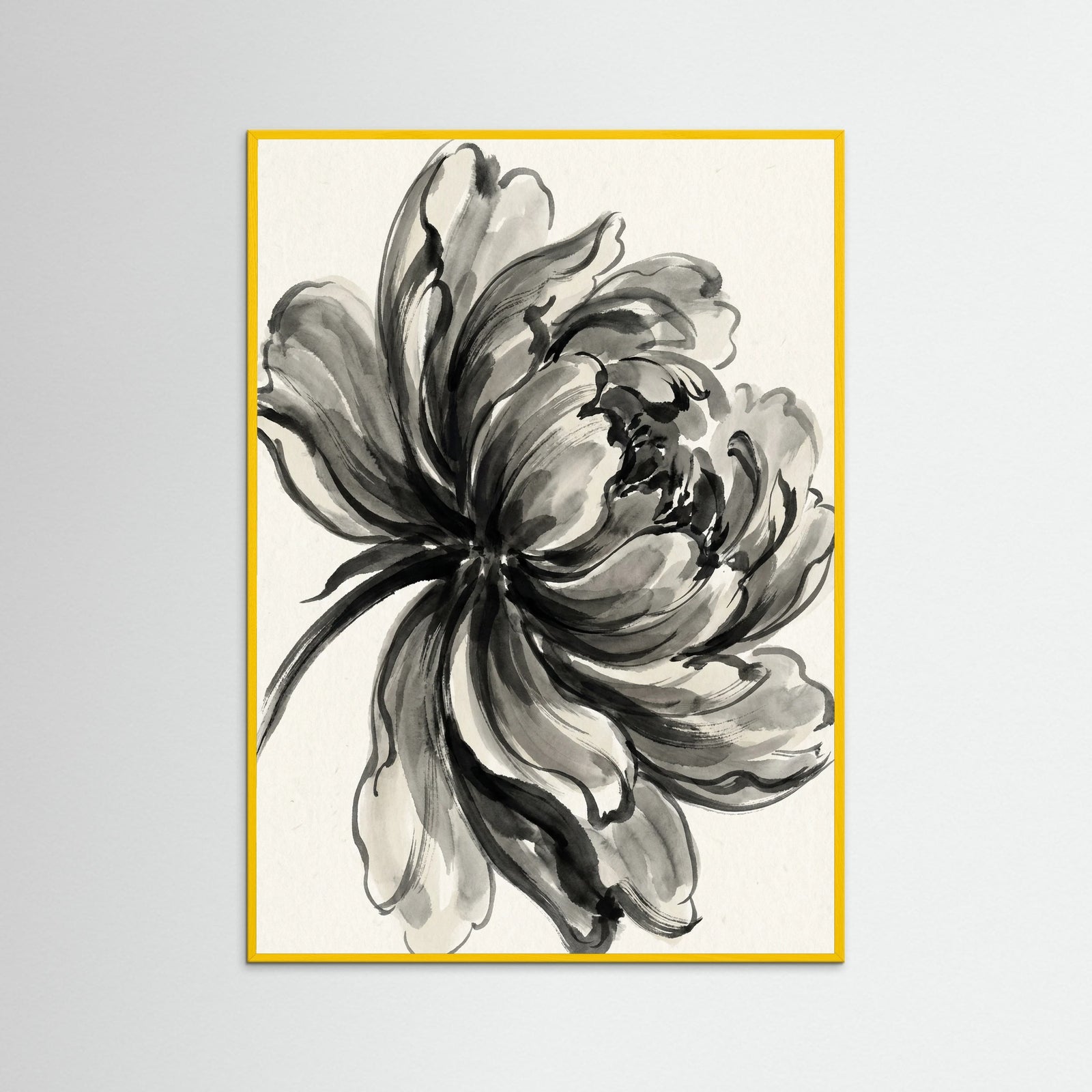 Yellow Wood Ink Bouquet Black