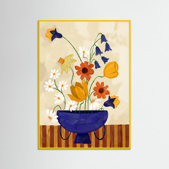 Yellow Wood Joyful Bloom Vase