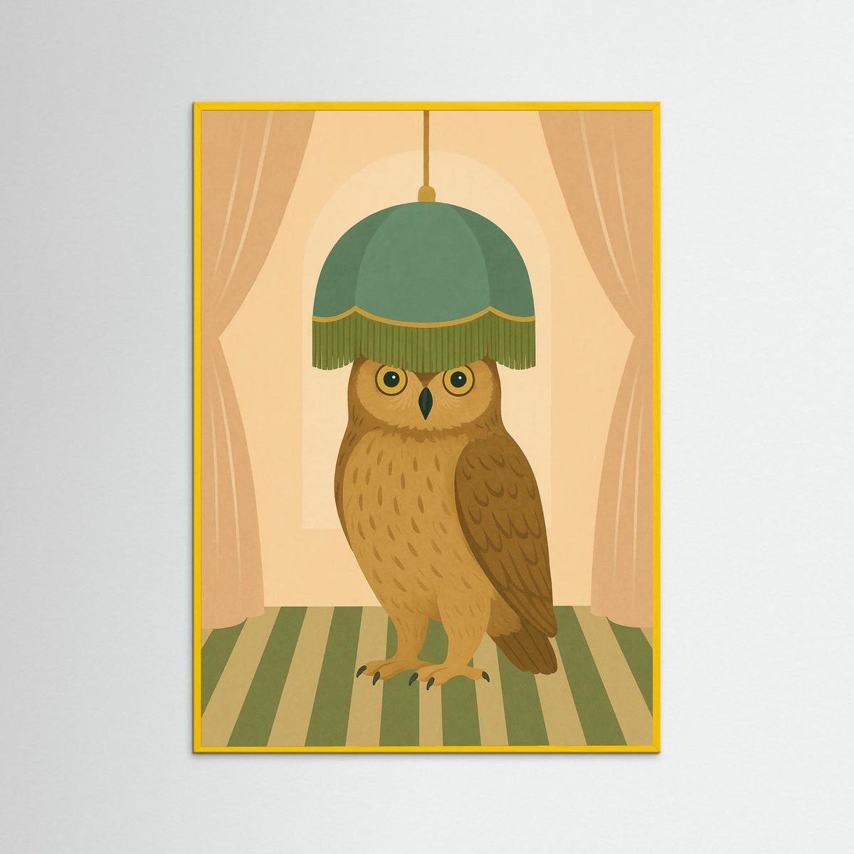 Yellow Wood Leopard Lampshades