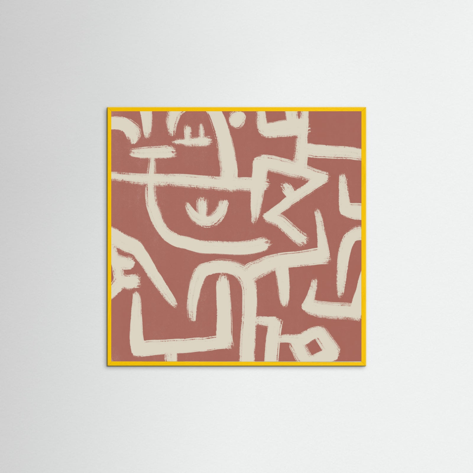 Yellow Wood Line art abstract Poster