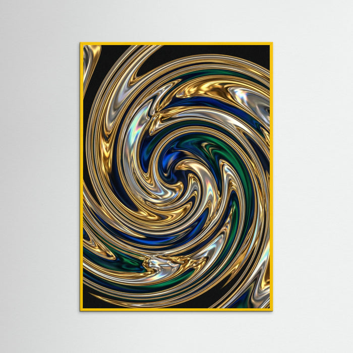 Yellow Wood Liquid Chrome Waves
