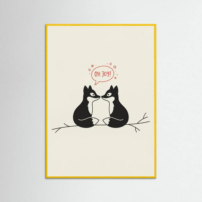 Yellow Wood Lovebirds Whimsical