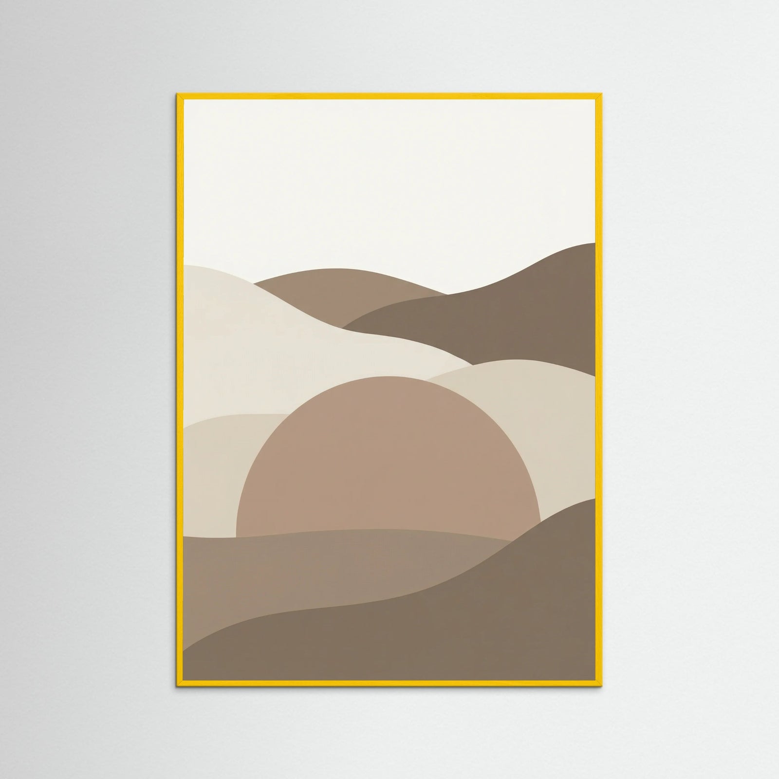 Yellow Wood Lunar Phases Abstract