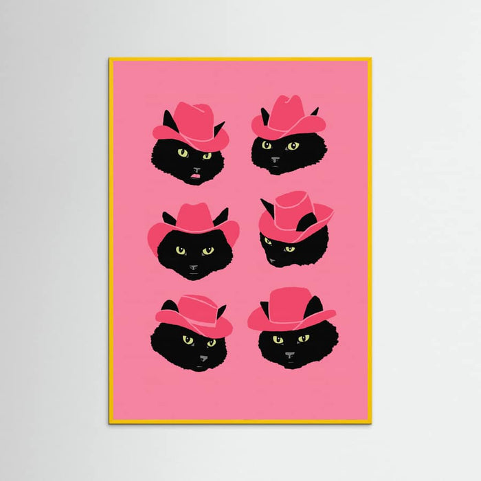 Yellow Wood Marcy the Cowgirl Cat Poster