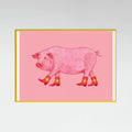 Yellow Wood Marjorie the Cowgirl Pig Poster