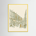 Yellow Wood Matchstick Cityscape