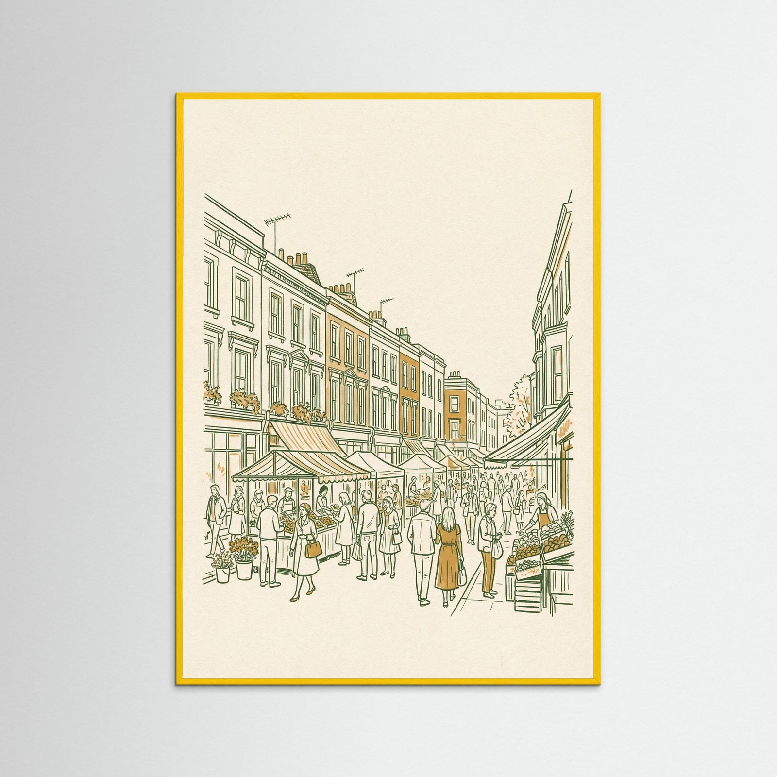 Yellow Wood Matchstick Cityscape