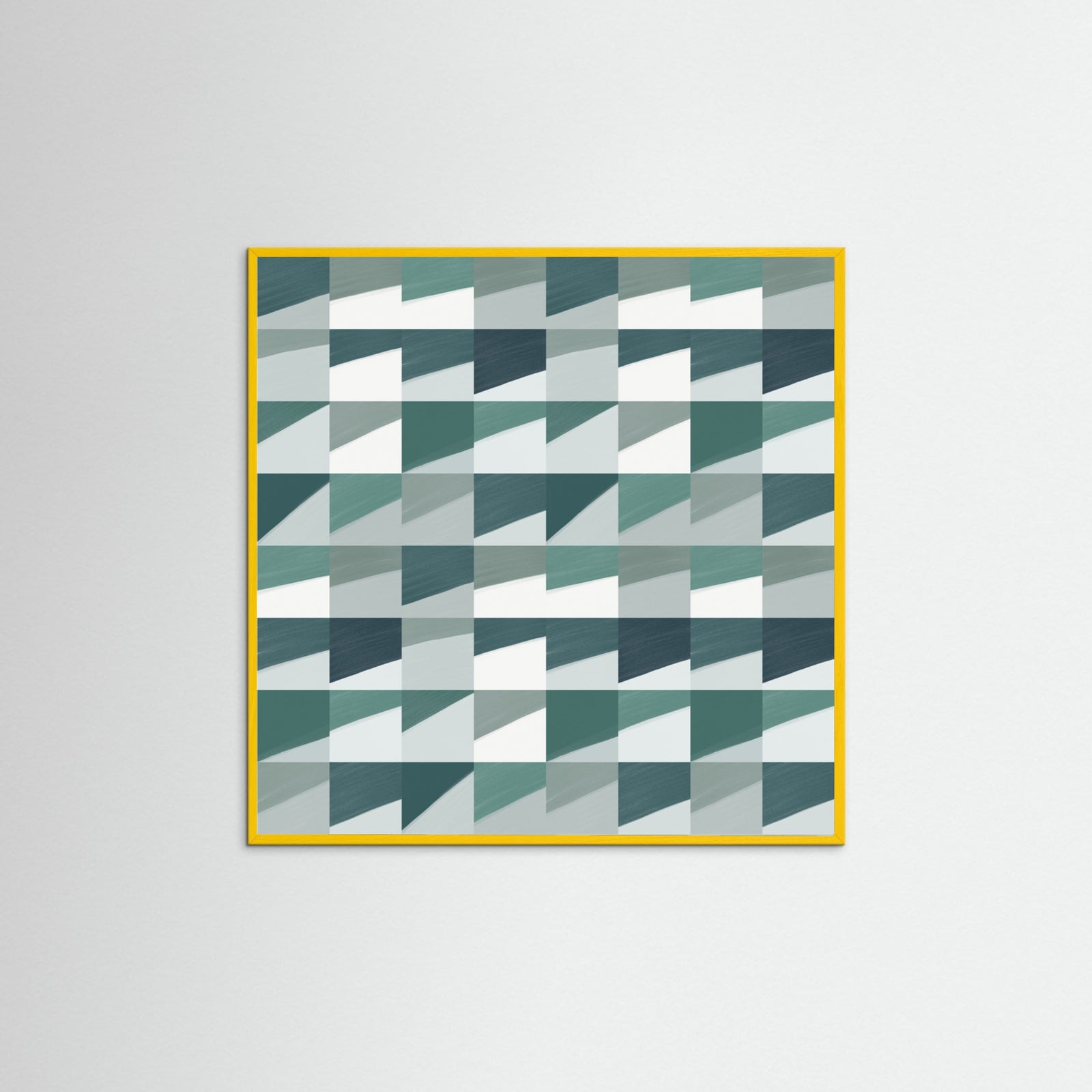 Yellow Wood Mid Century Grid Pattern Seven Poster