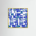 Yellow Wood Mid Century Grid Pattern Six Poster