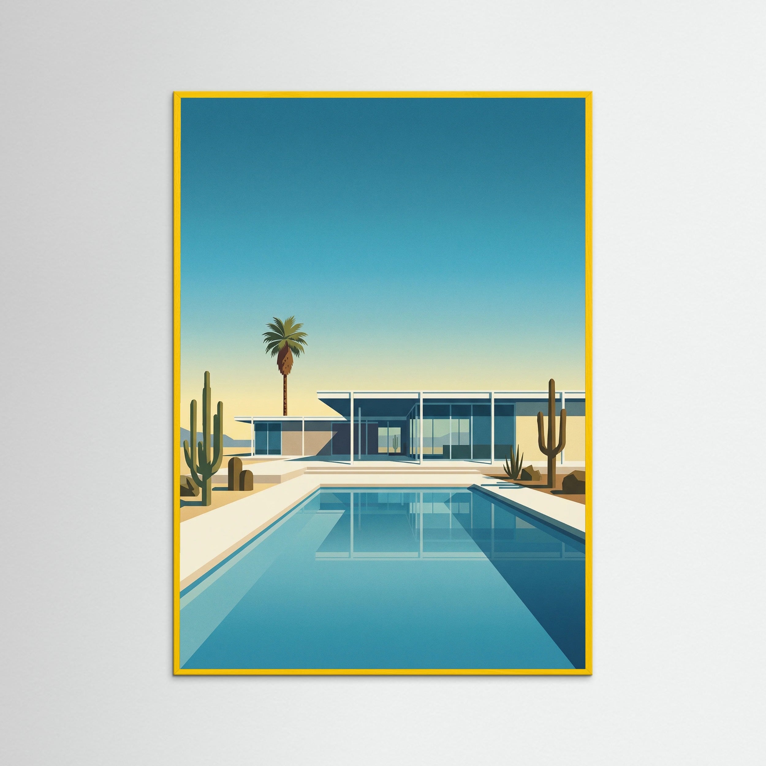Yellow Wood Mid Century Poolside