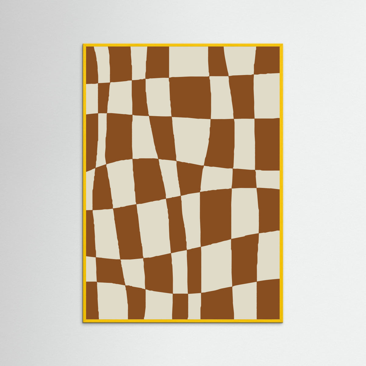 Yellow Wood Minimal Checkerboard Poster