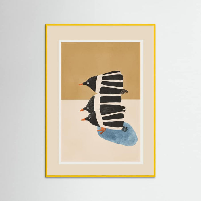 Minimal Penguin Stack Poster – poster och konsttryck