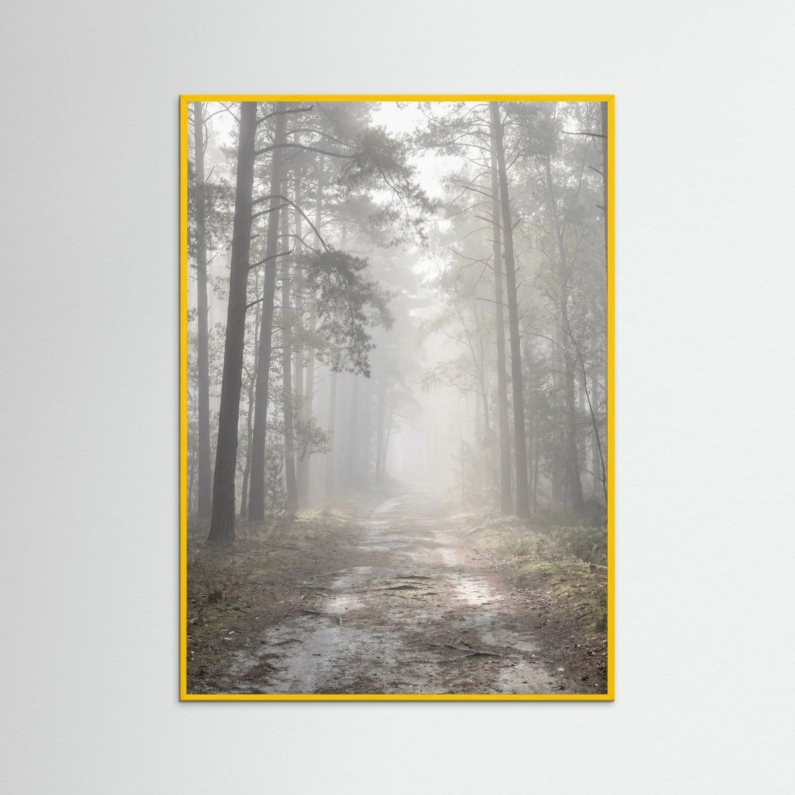 Yellow Wood Misty Lake Boat