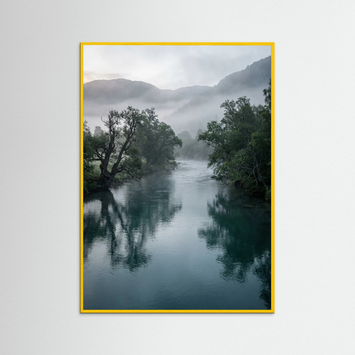 Yellow Wood Misty Reflection