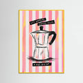 Mocca Coffee on Stripes - Hug in a Cup Poster – poster and art print