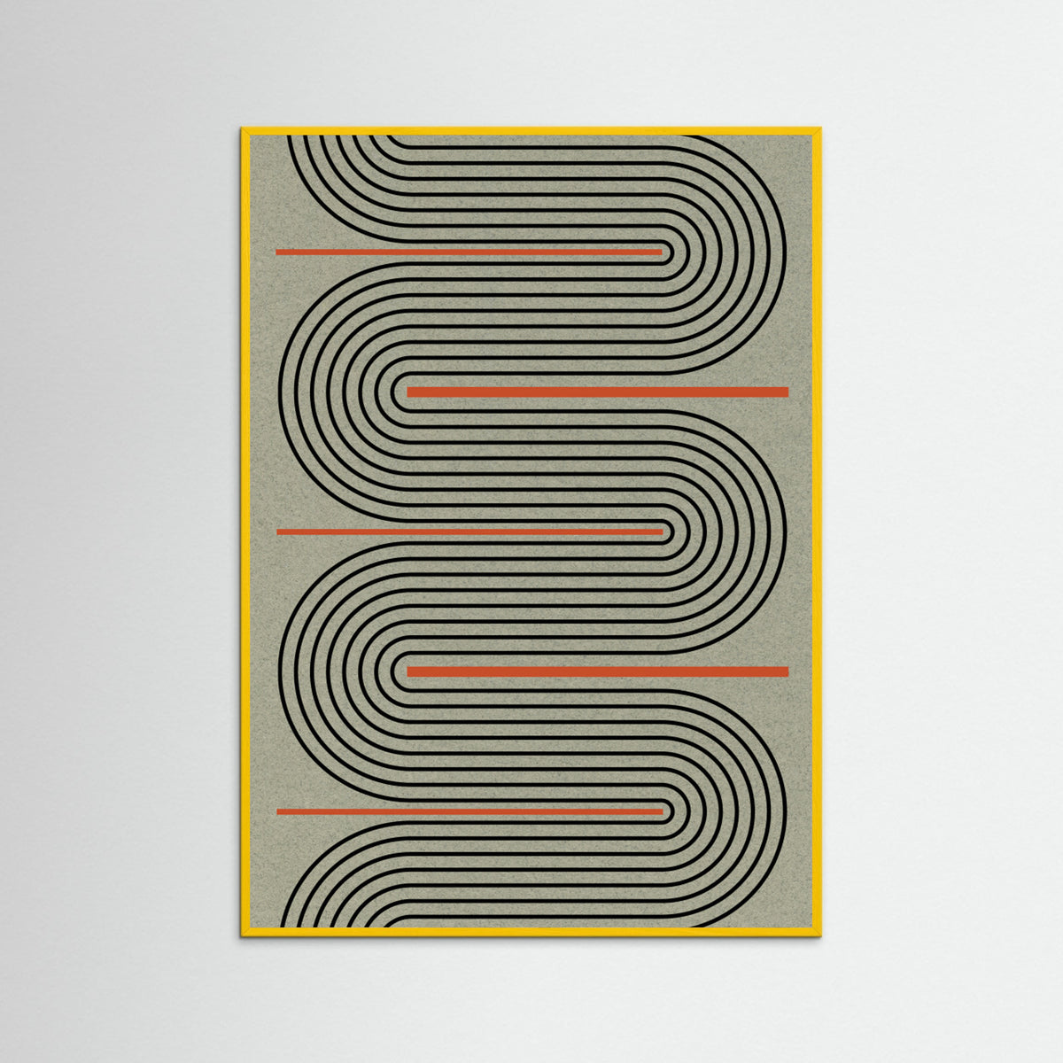 Yellow Wood Modern Contemporary Balance No.1 Poster