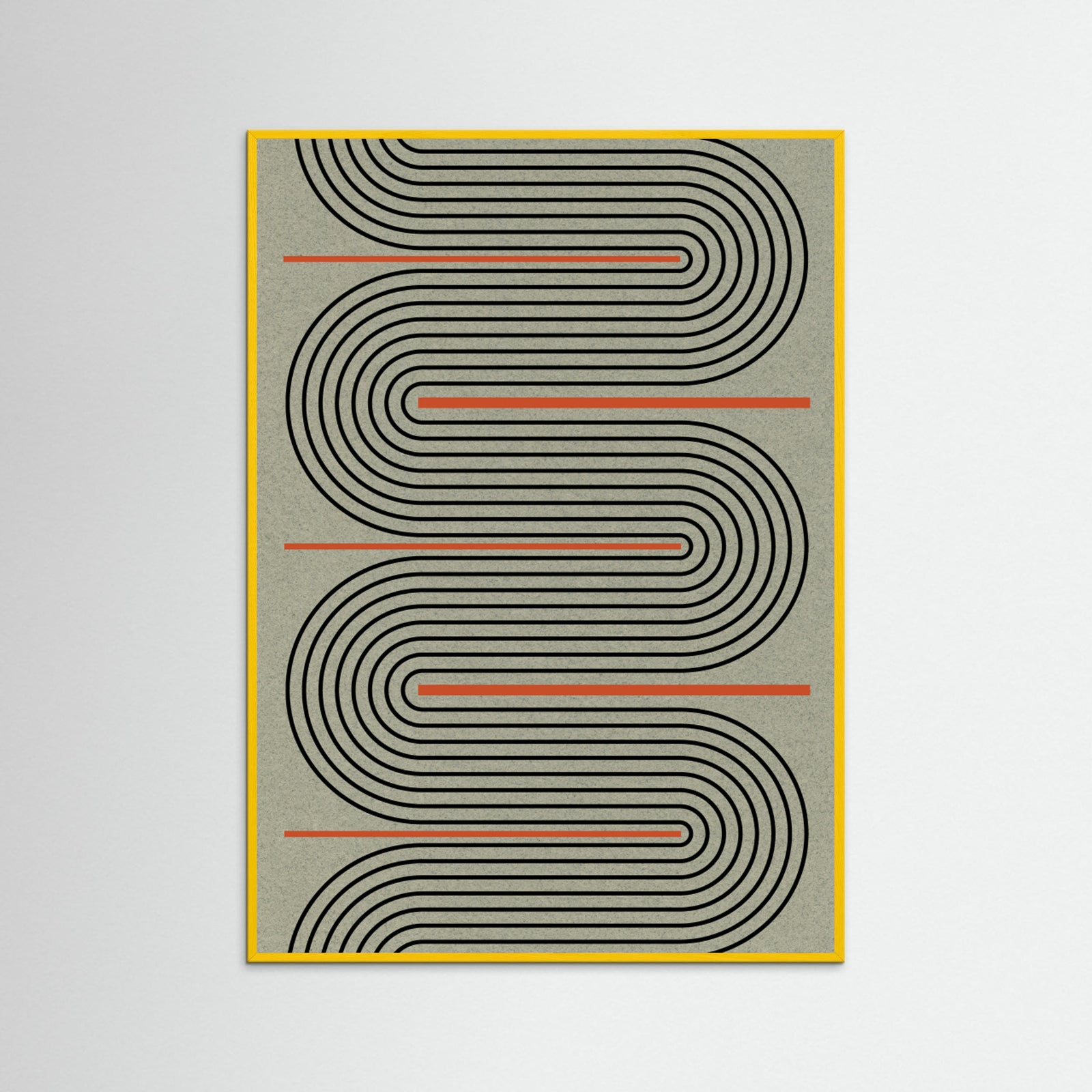 Yellow Wood Modern Contemporary Balance No.1 Poster