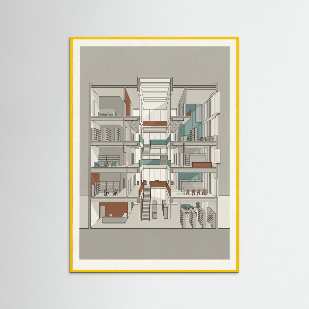 Yellow Wood Modern Home Blueprint