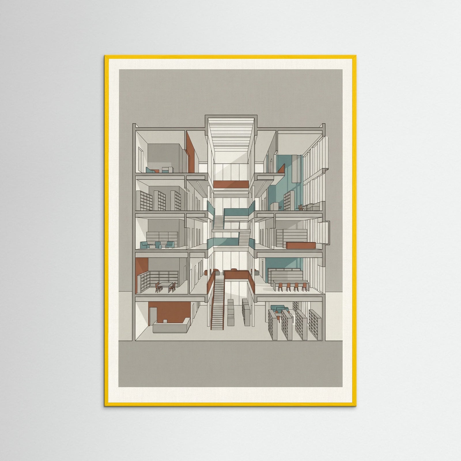 Yellow Wood Modern Home Blueprint