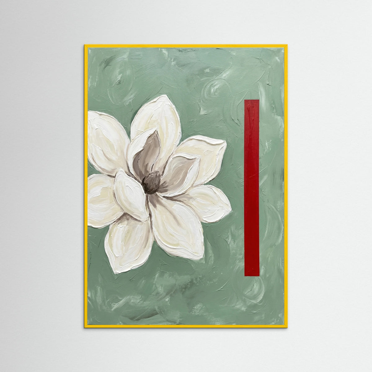 Yellow Wood Modern Poppies