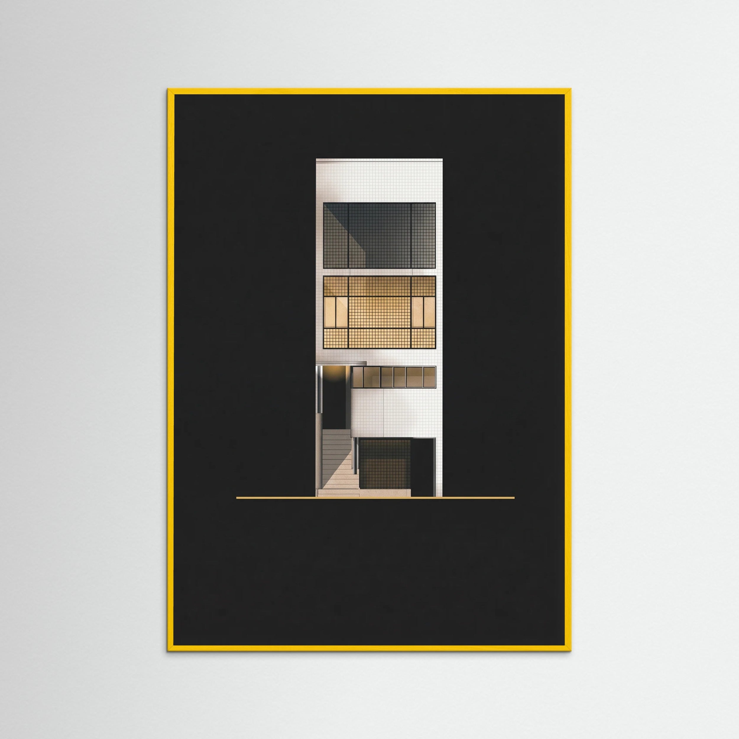 Yellow Wood Modernist Facade Black