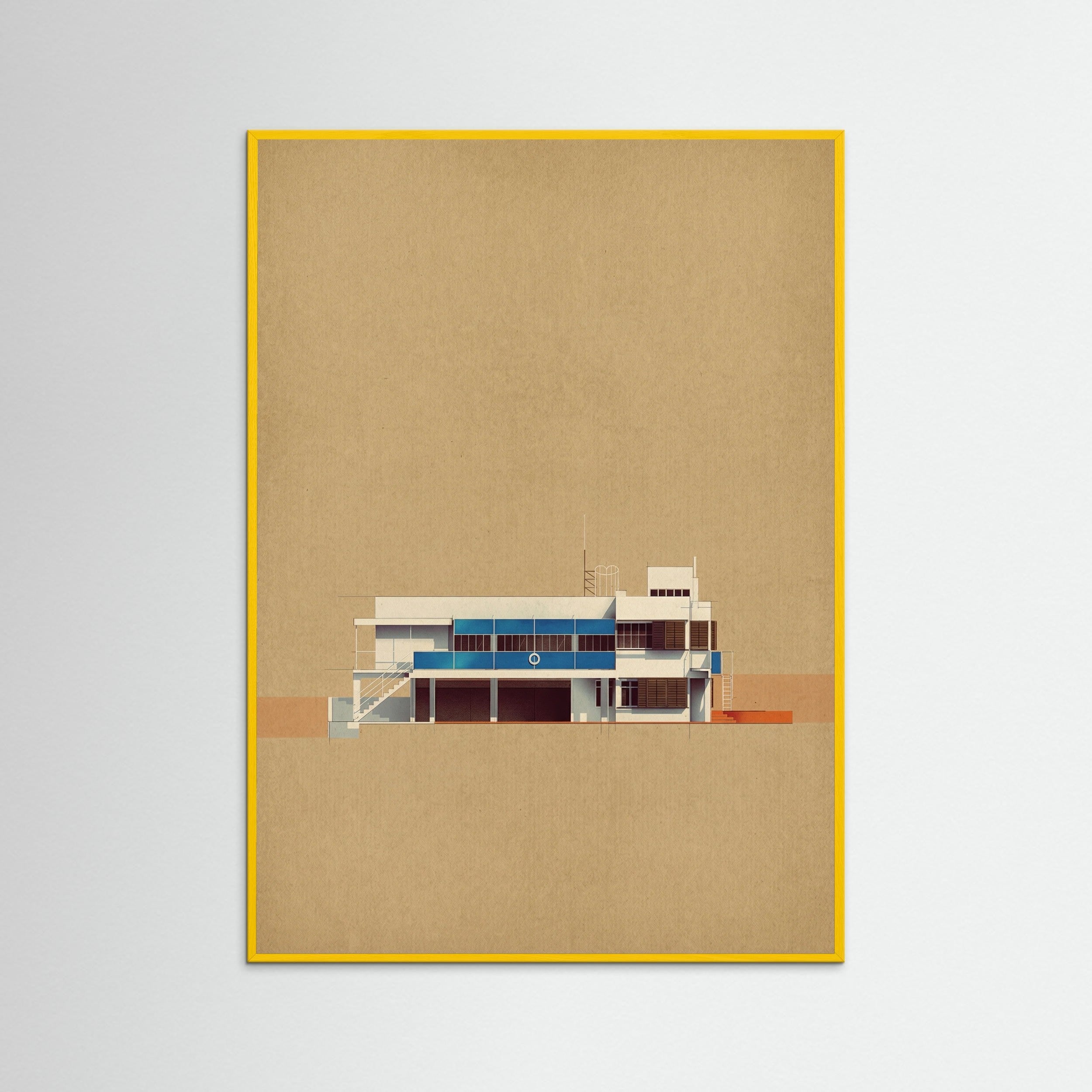 Yellow Wood Modernist Section View