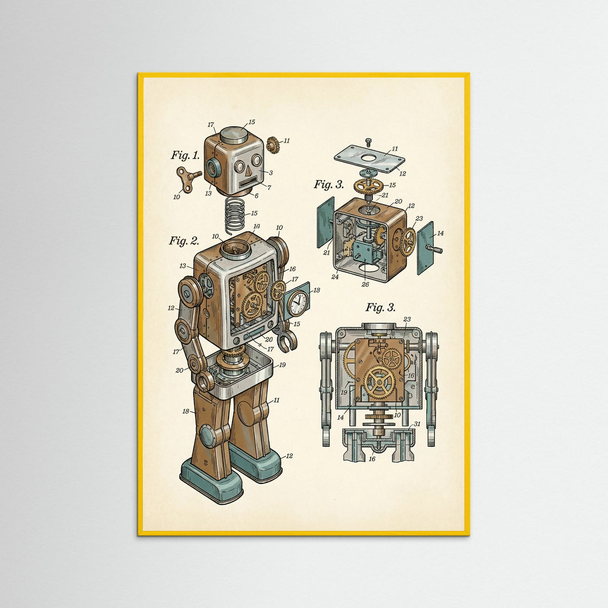Yellow Wood Modular Toy Blueprint