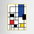 Yellow Wood Mondrian Geometric Abstract