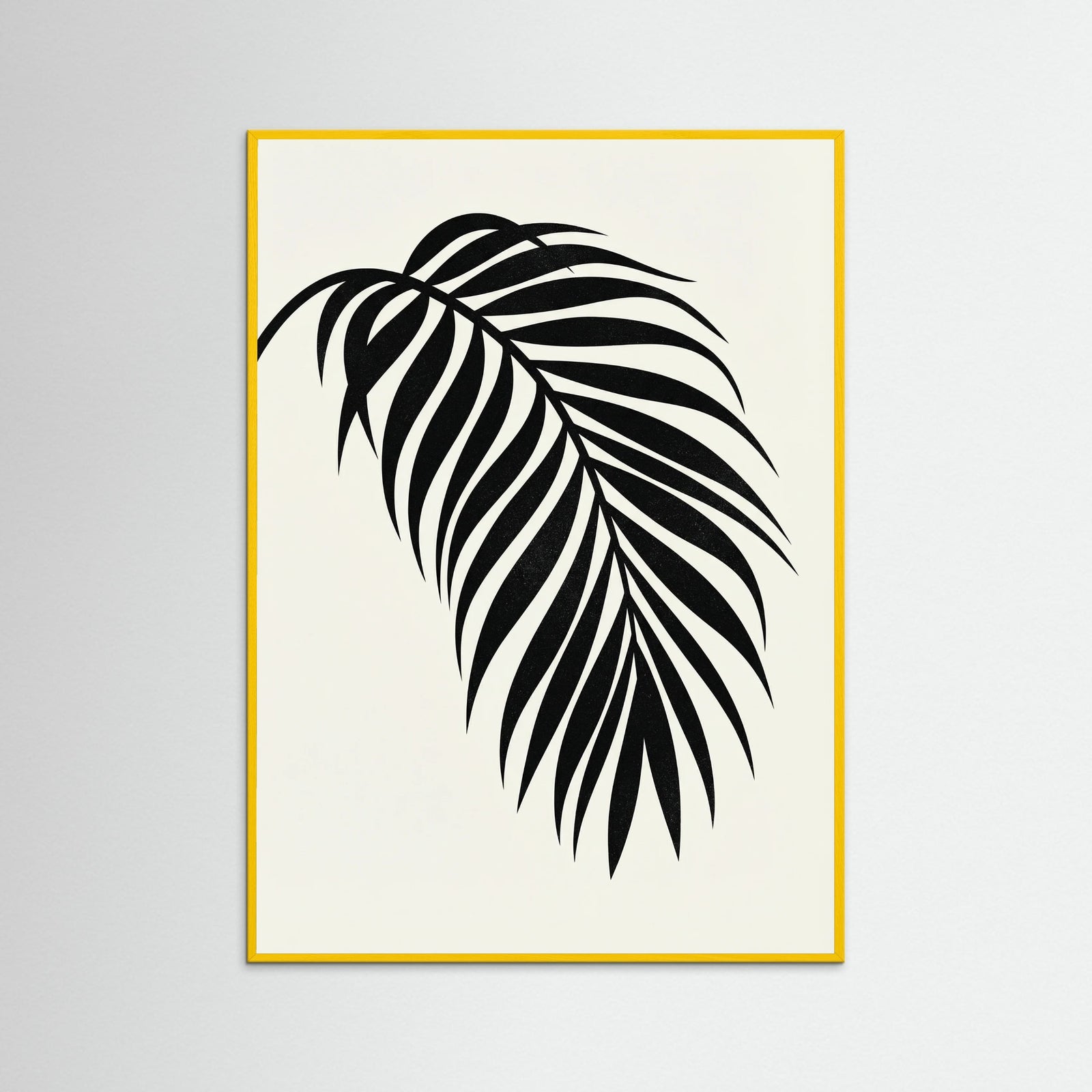 Yellow Wood Monstera Silhouette