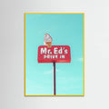 Yellow Wood Mr. Ed's Drive In Vintage Sign in Urbana, Missouri, USA Poster