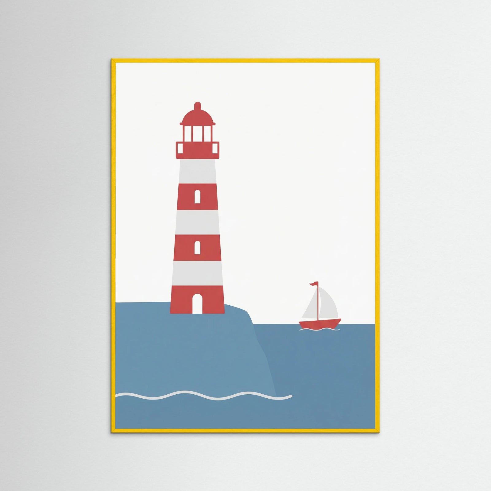 Yellow Wood Nautical Sailboat