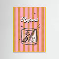 Negroni Drink on Stripes Poster – poster and art print