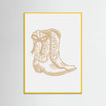 Neutral Cowgirl Boots with Bow Poster – plakat og kunsttryk